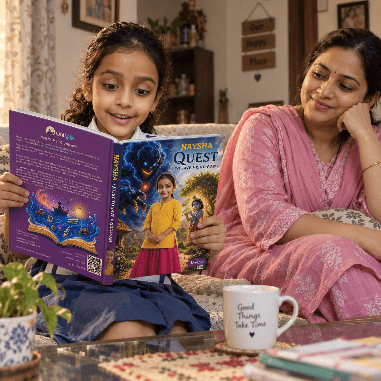 A Girl reading her Book